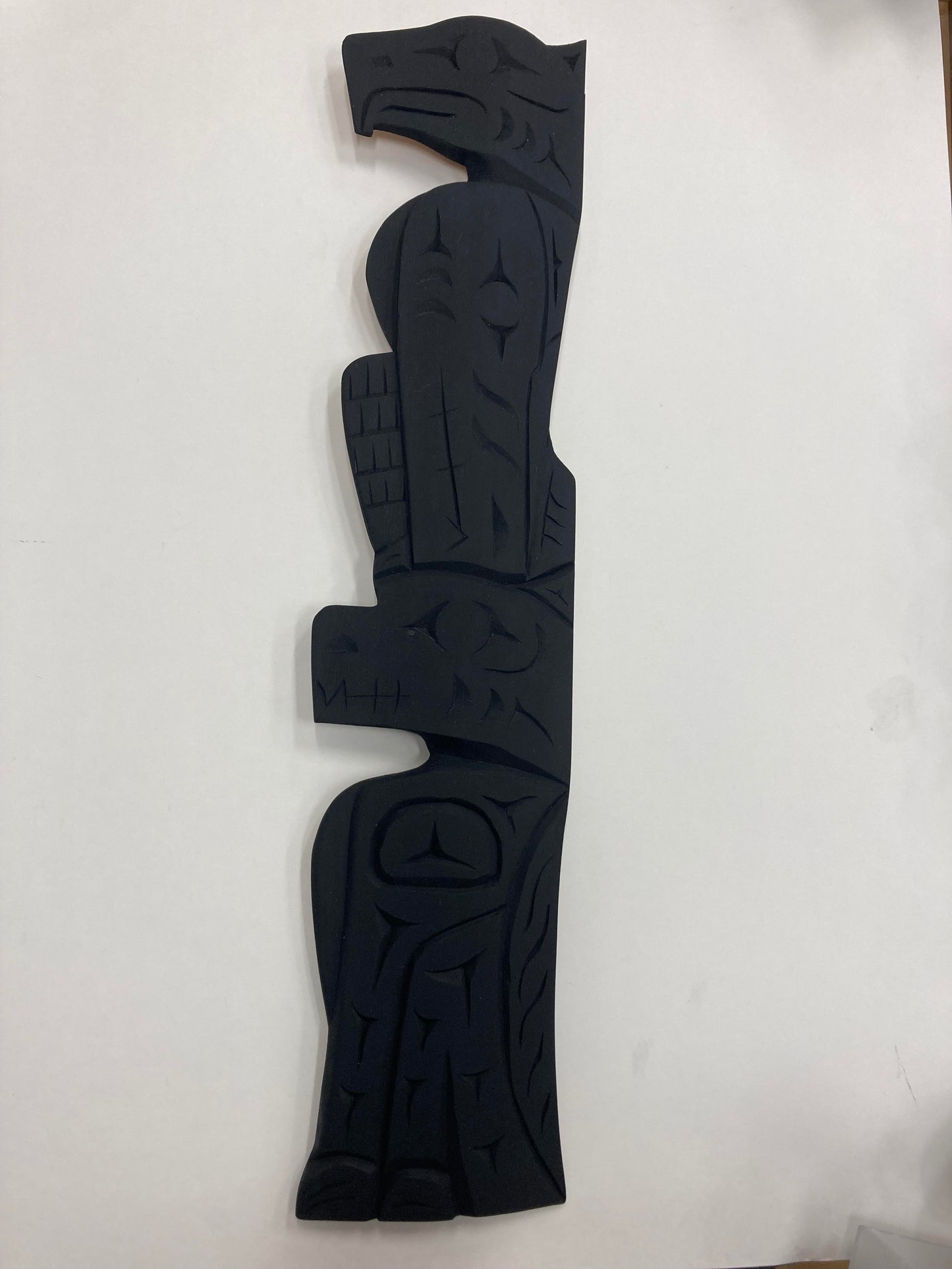 Carving - Eagle/Wolf black plaque - George Price