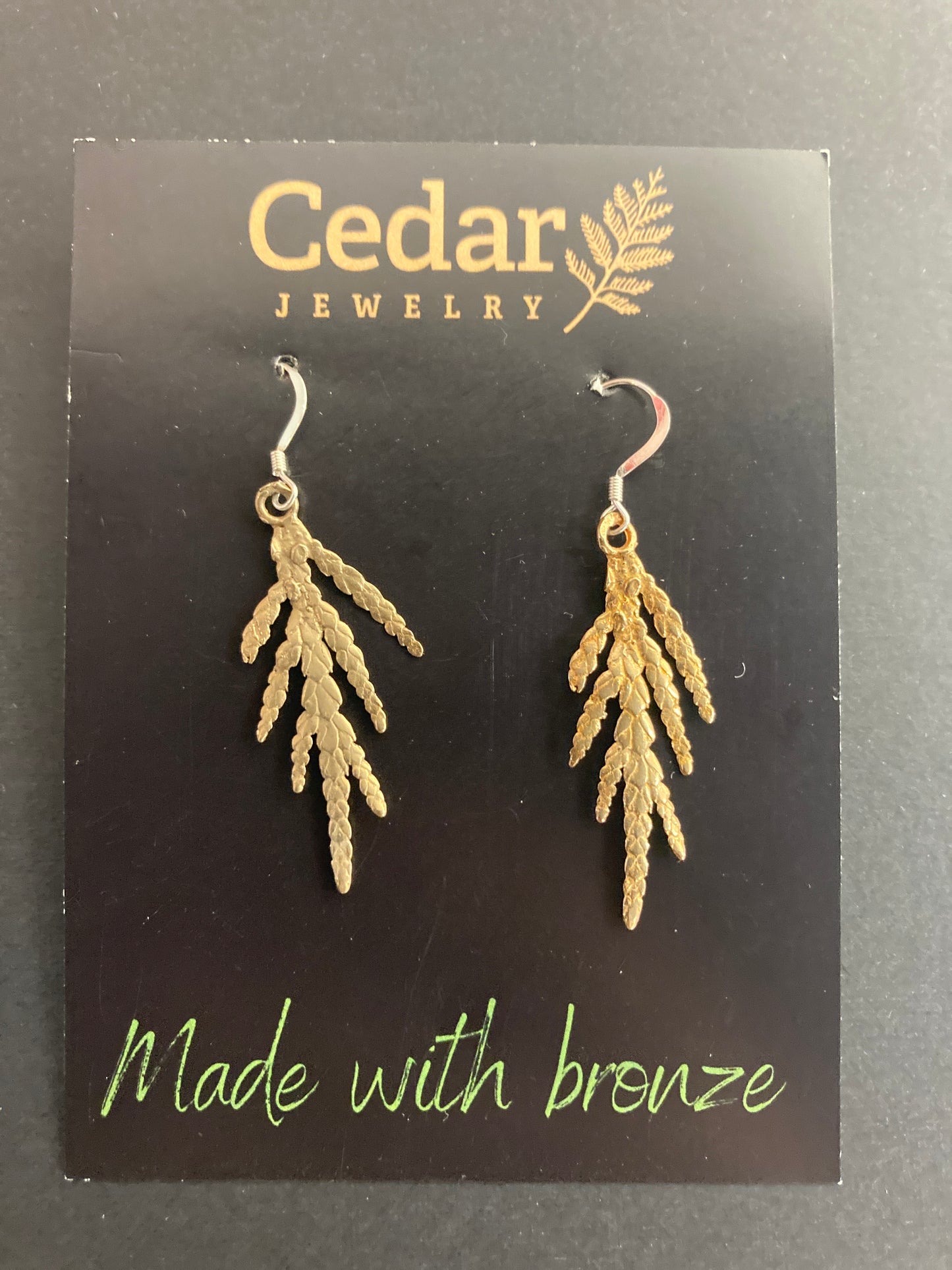 Earrings - Small Bronze Cedar Boughs $45
