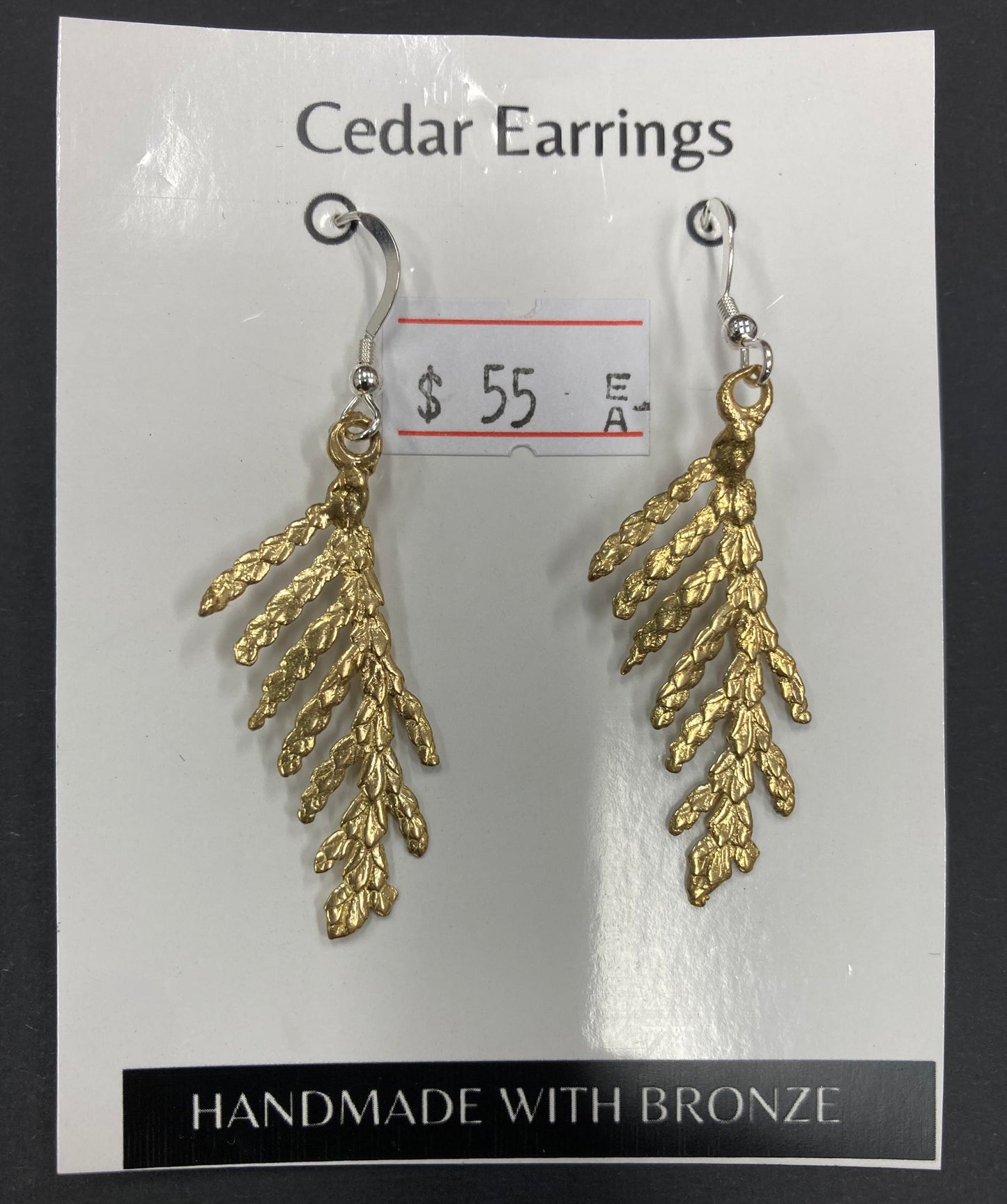 Earrings - Bronze Cedar Boughs - Medium