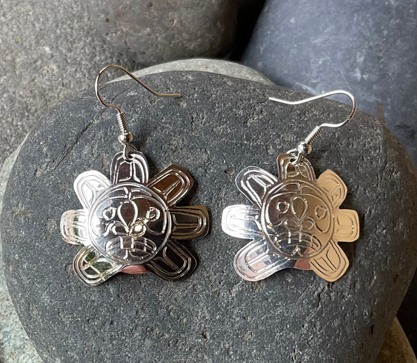 Earrings - Silver Sun - Sandra Seaweed