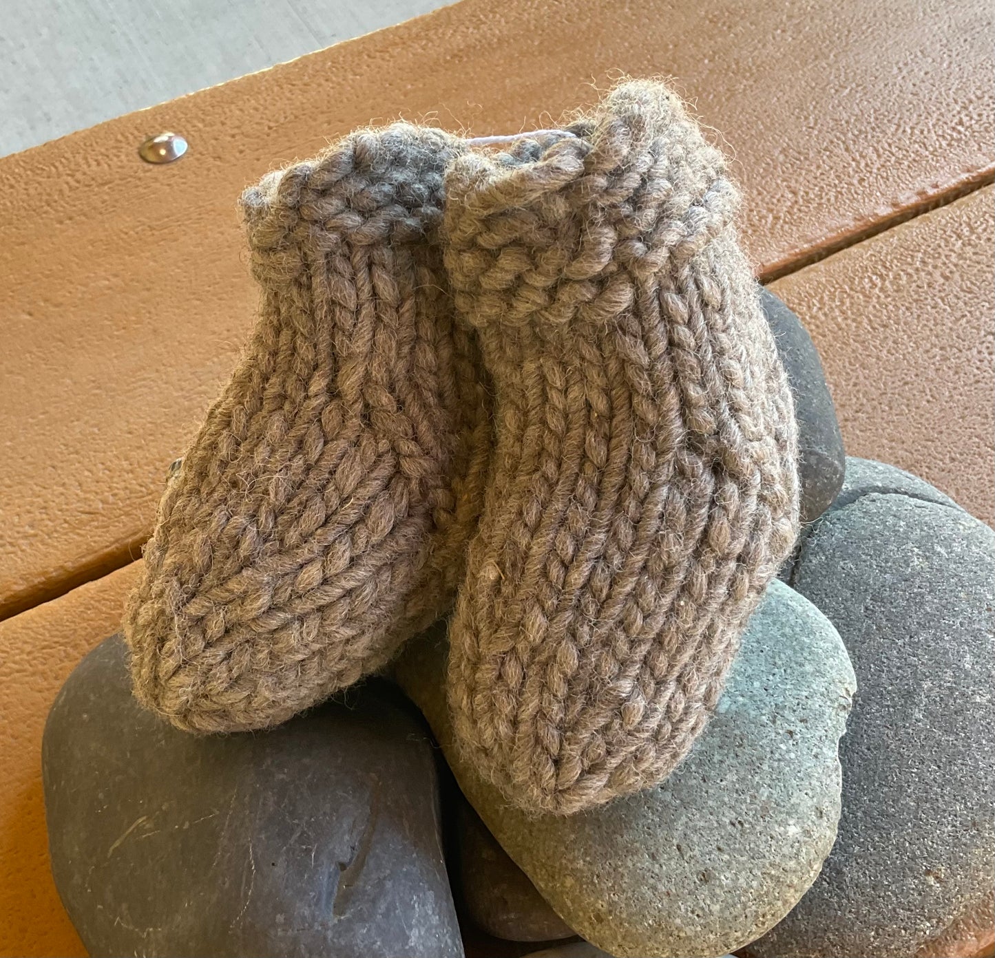Baby Booties - Hand Knit Cowichan Wool