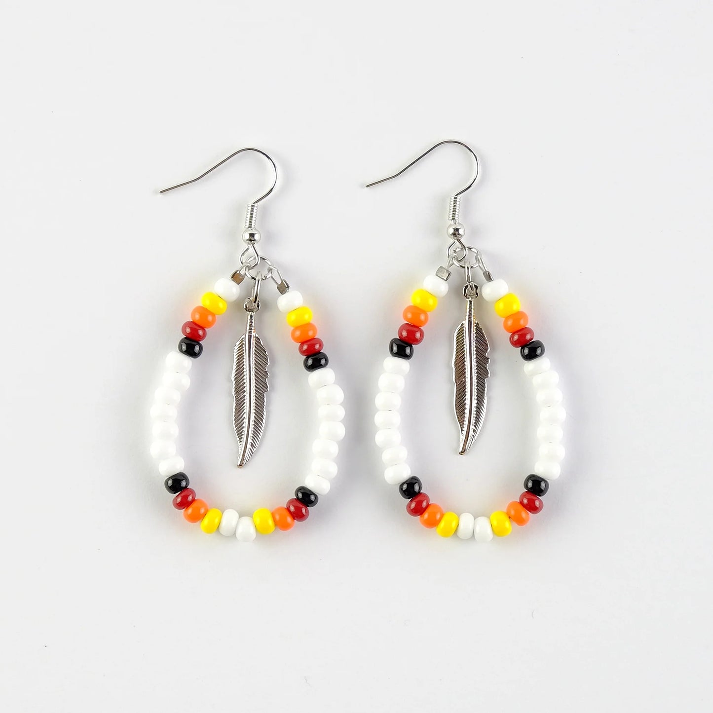 Earrings - Beaded White ME84