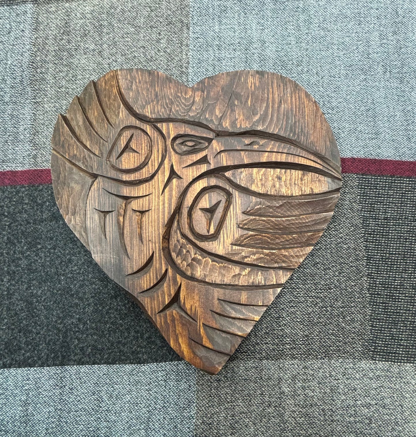 Carving - Heart Plaque - Hummingbird