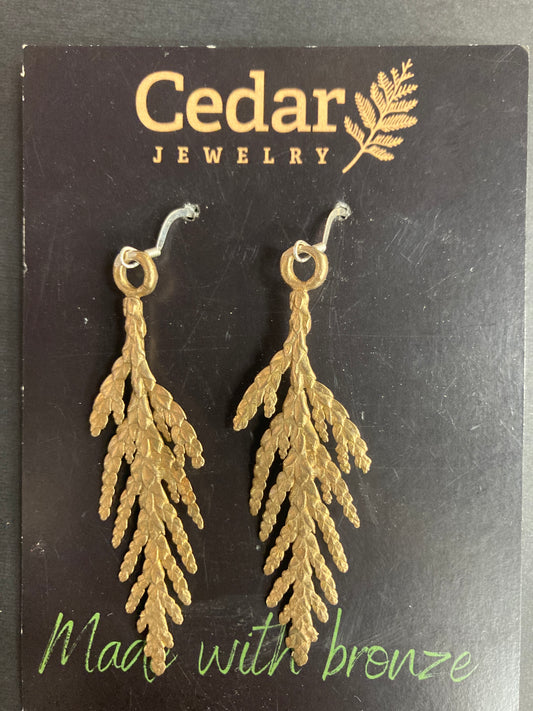 Earrings - Bronze - Large Cedar Boughs