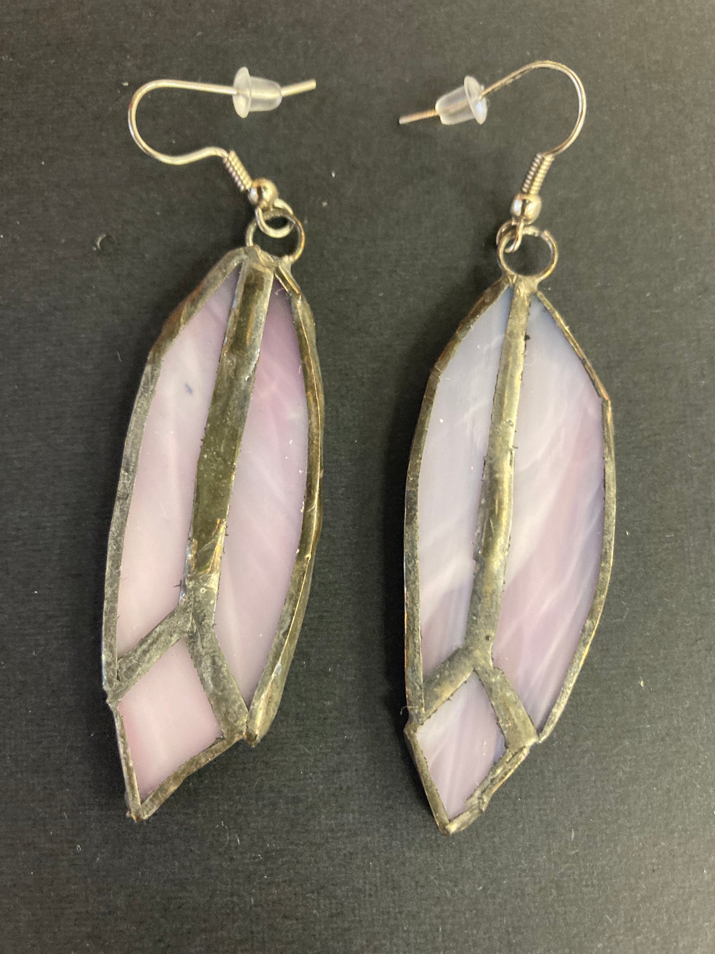 Earrings - Feather Stained Glass - $30