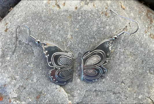Earrings - Silver - Butterfly design