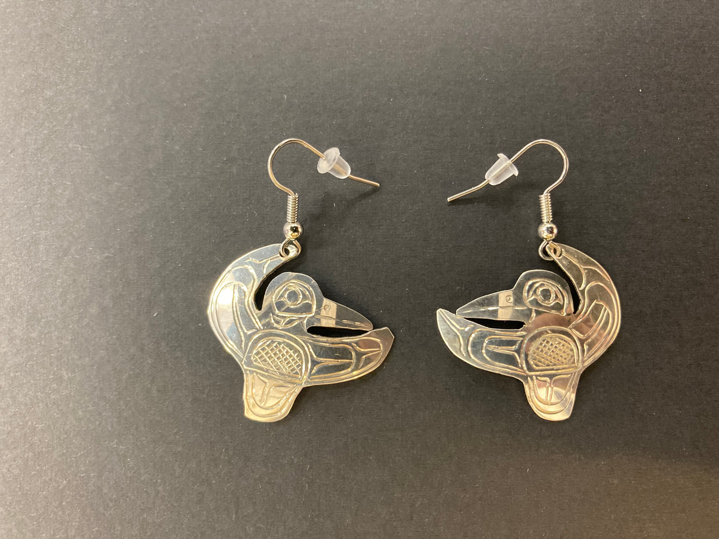 Earrings - Silver - Large Hummingbird design