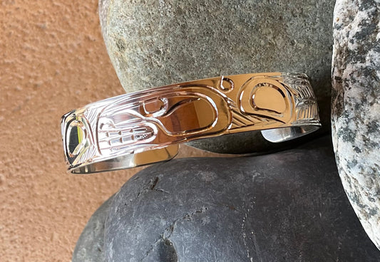 Bracelet - 1/2 in Silver Cuff- Orca