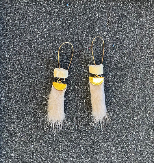 Earrings - Mink w/ Devils Club
