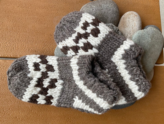 Cowichan Knitted Slippers - Adult