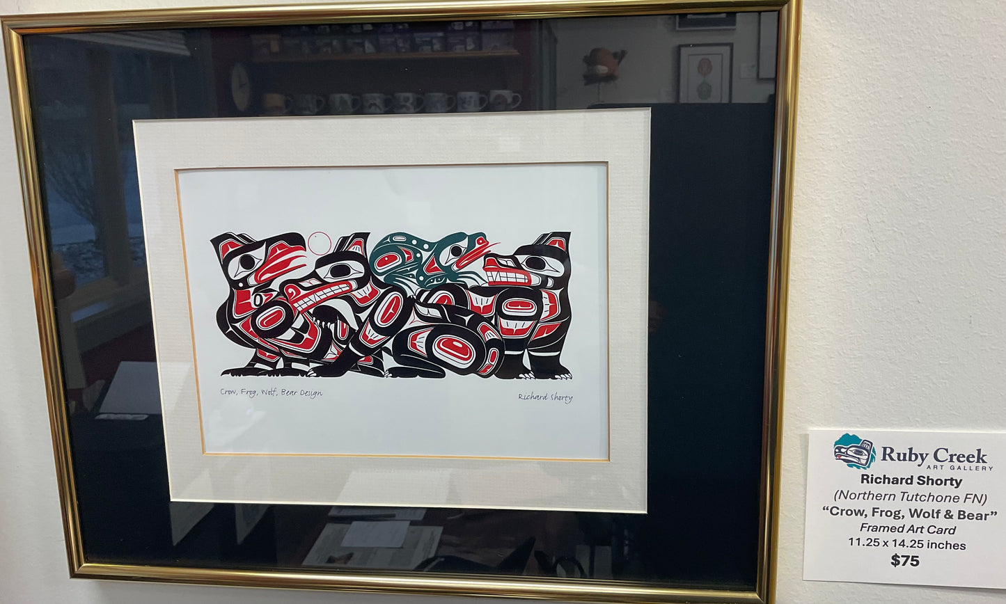 Framed Art Card - Crow, Frog, Wolf, Bear - Shorty