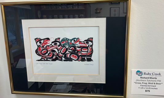 Framed Art Card - Crow, Frog, Wolf, Bear - Shorty