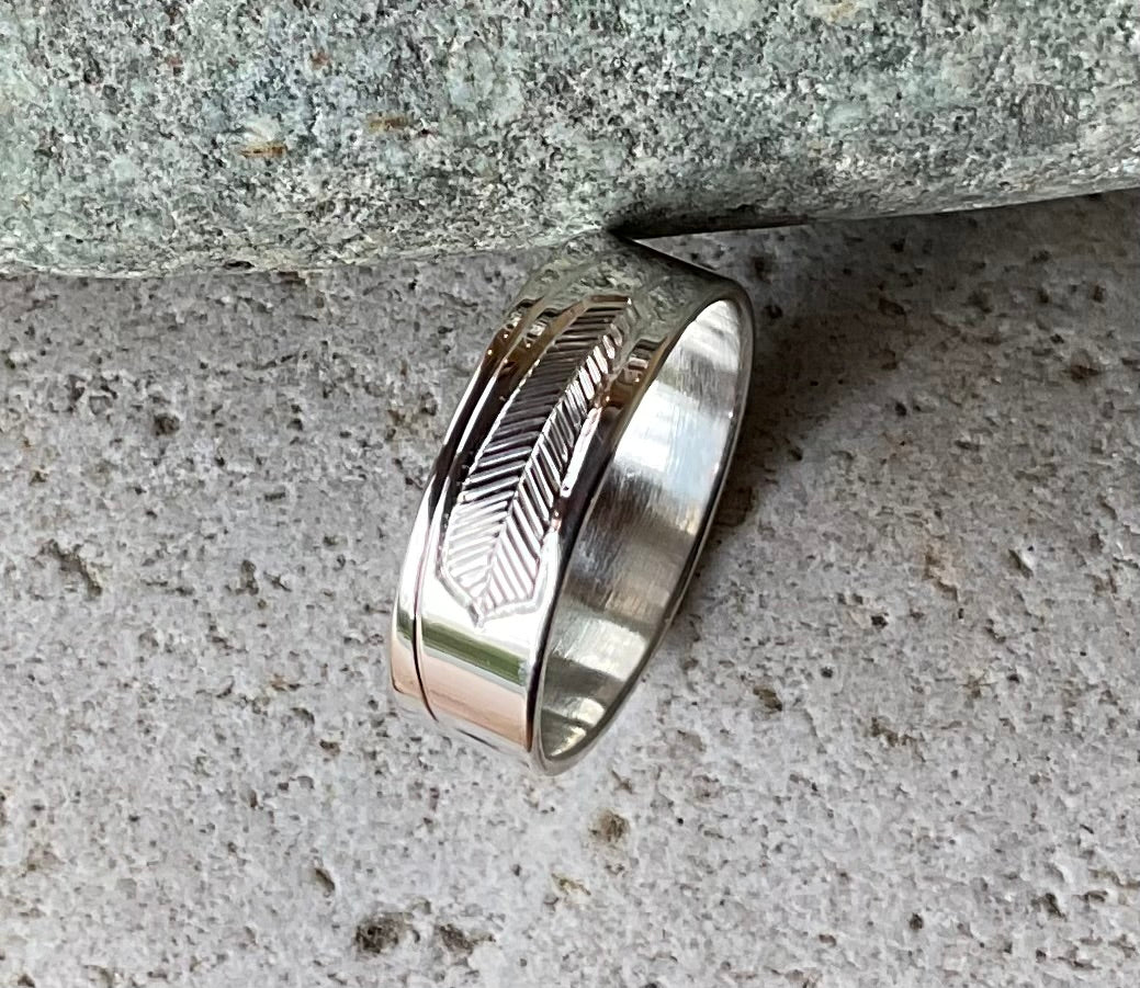 Ring - Silver Feather by Walter Davidson