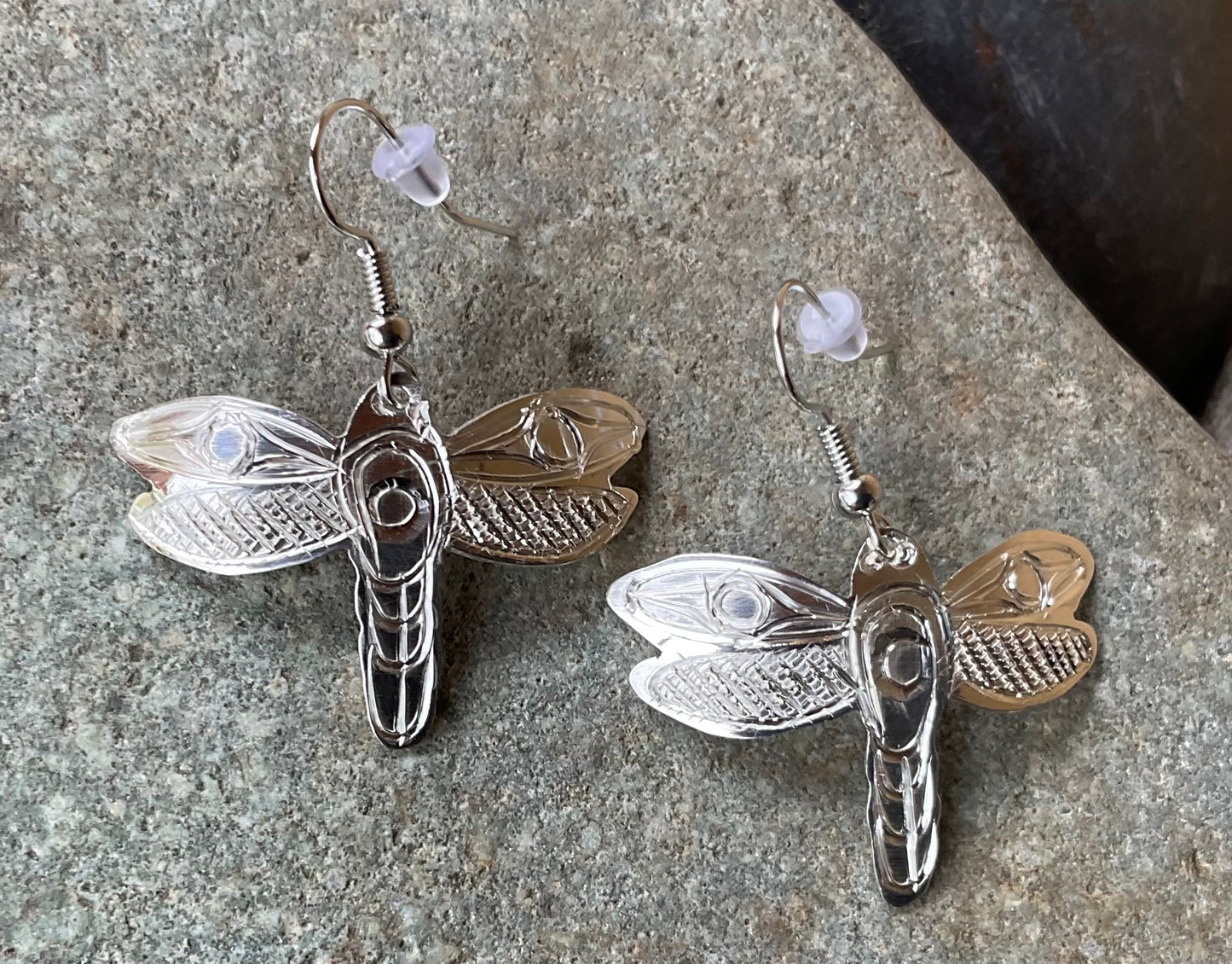 Earrings - Silver Dragonfly