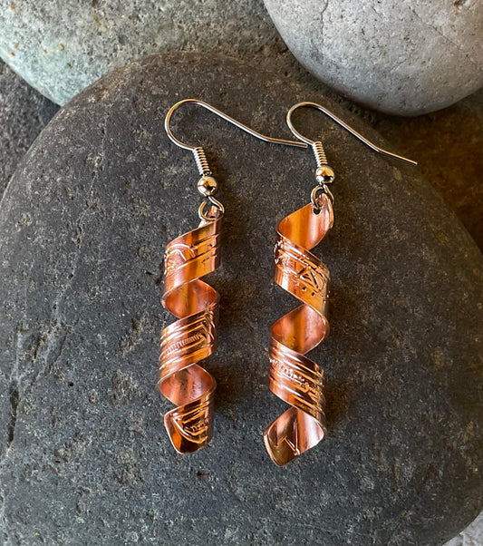 Earrings - Copper Spiral