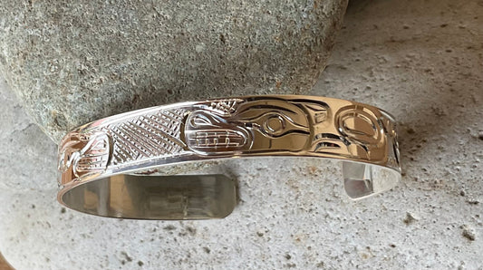 Cuff - 3/8 inch Silver Bear