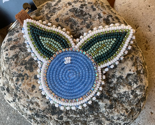 Beaded Blueberry Keychain