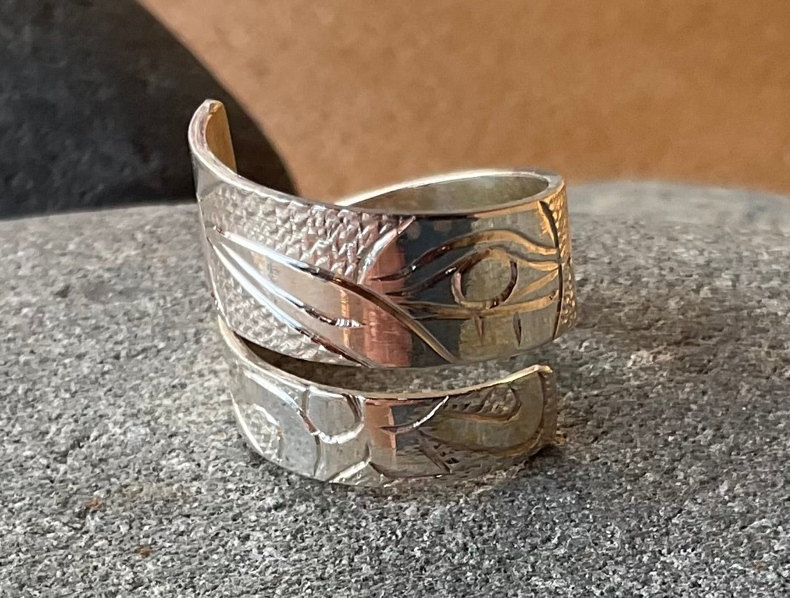 Ring - Silver Wrap Hummingbird Salish Thunder Designs