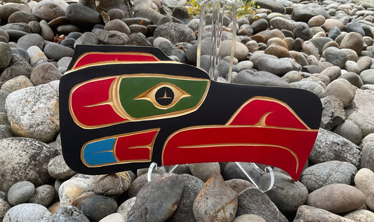 Carving - Eagle Head - Black/Red/Green
