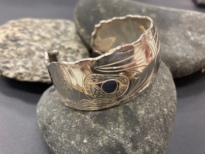 Bracelet - Silver Cuff - Orca & Eagle design