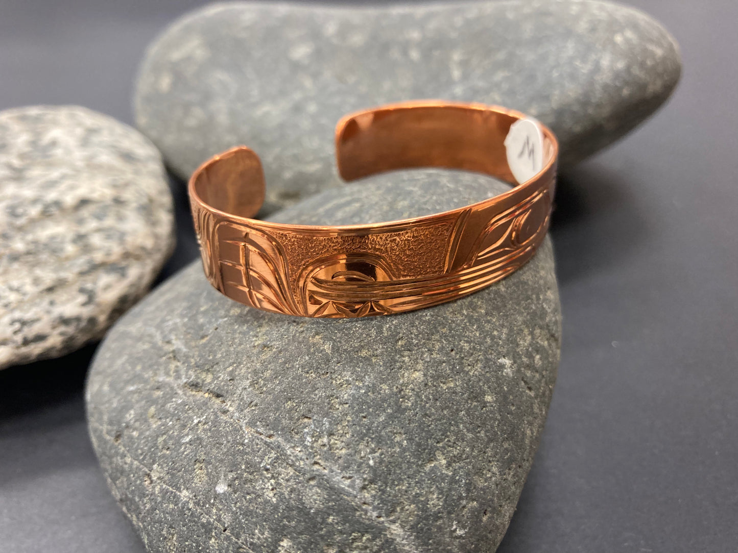 Bracelet - 1/2 in Copper Cuff - Wolf design