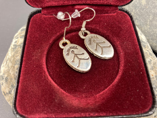 Earrings - Pewter Human Pictograph