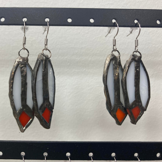 Stained Glass Earrings - Feather $30