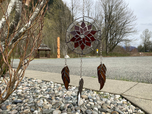 Stained Glass Dreamcatcher - Amber colour