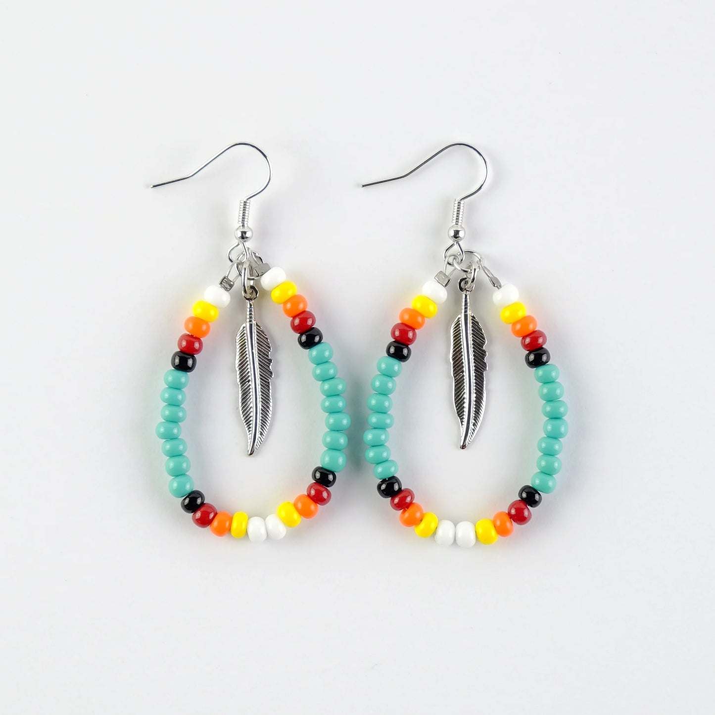 Earrings - Beaded Turquoise ME83