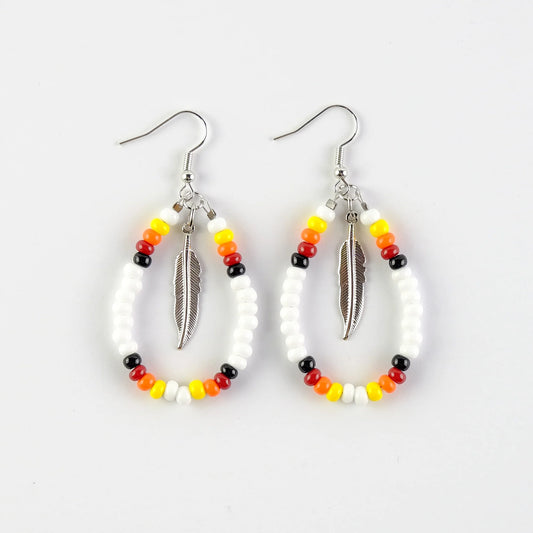 Earrings - Beaded White ME84