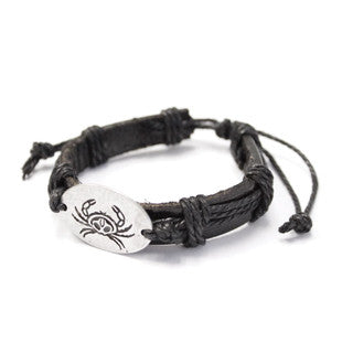 Leather/Pewter Bracelet