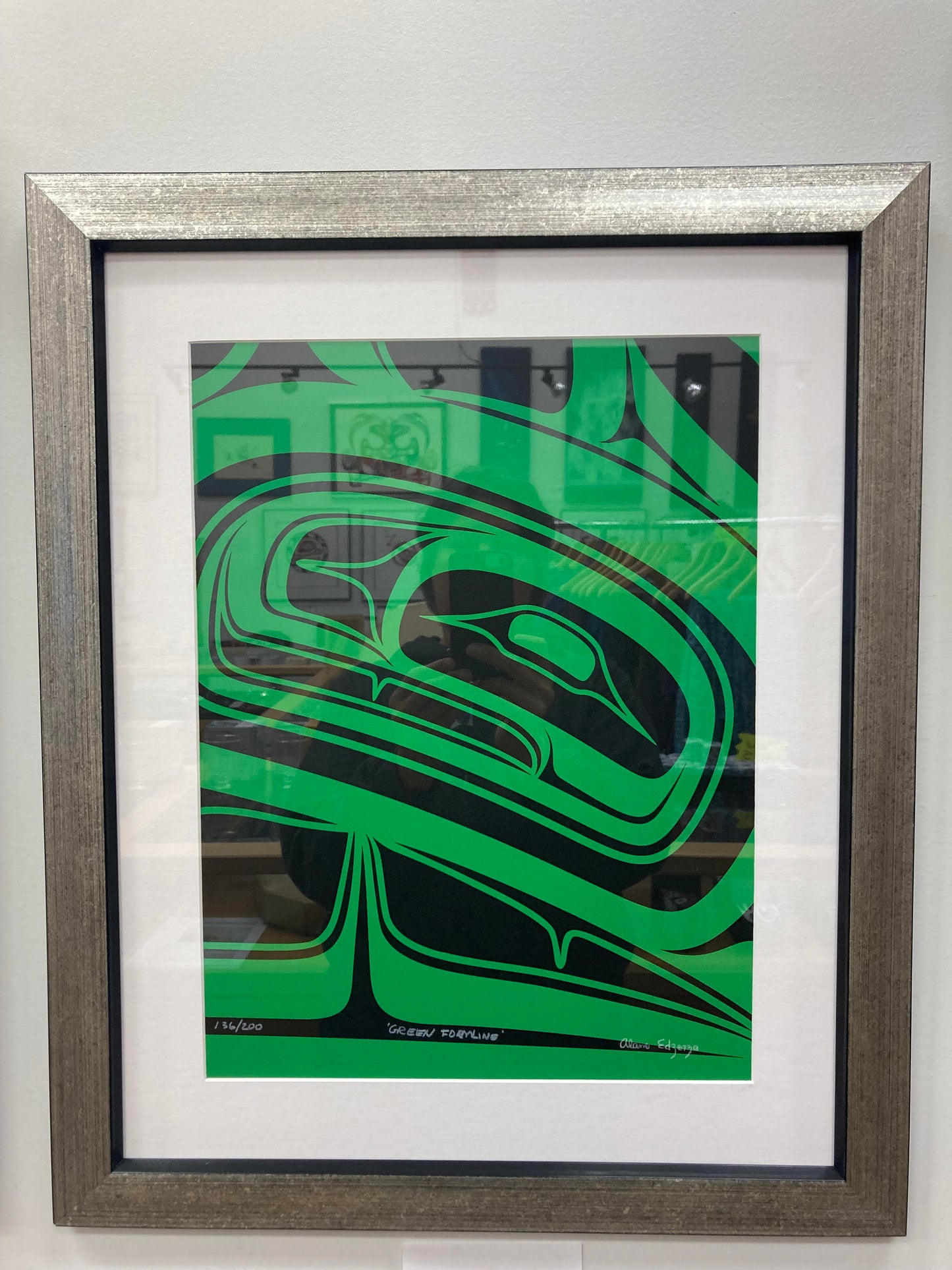 Framed Print - Green Formline - Alano Edzerza