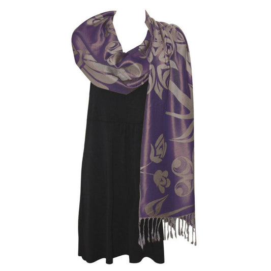 Shawl - Sacred - Blossoms & Hummingbirds by Simone Diamond