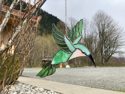 Stained Glass Hummingbird - green