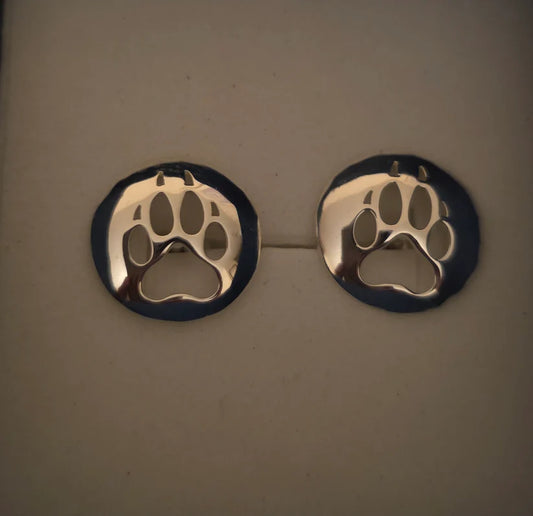 Earrings - Wolf Paw Stud - Cut-Out